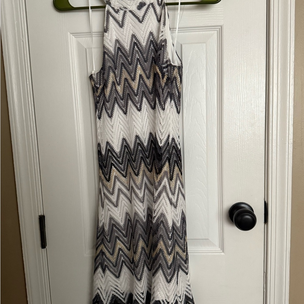Chevron Pattern Sleeveless Dress